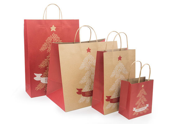 Bolsas de papel castanho de Natal feitas a máquina bolsas de papel kraft