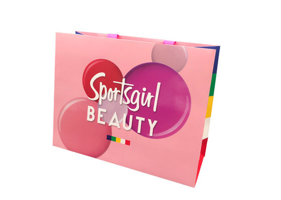 Bom preço O saco de papel atual extravagante cor-de-rosa/presente de papel natural ensaca o logotipo personalizado online