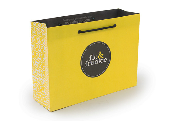 Good price O amarelo reciclou os sacos de papel impressos com serviço do OEM do punho da corda do logotipo on-line