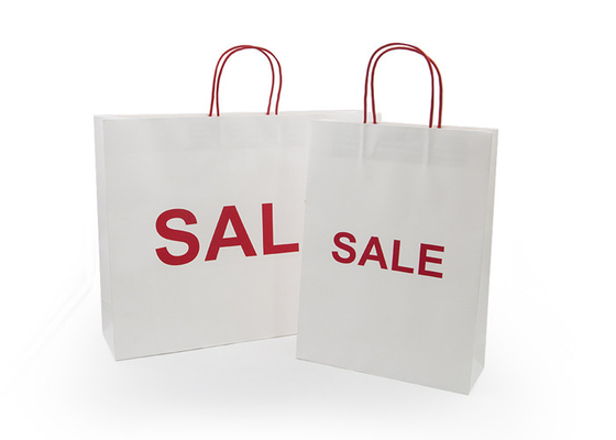Good price Do saco de papel branco de kraft do amigo de Eco saco de compras feito sob encomenda da cópia com punhos on-line