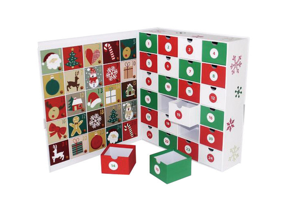 Good price Serviço de empacotamento do OEM da gaveta do Natal do calendário do Natal luxuoso excelente on-line