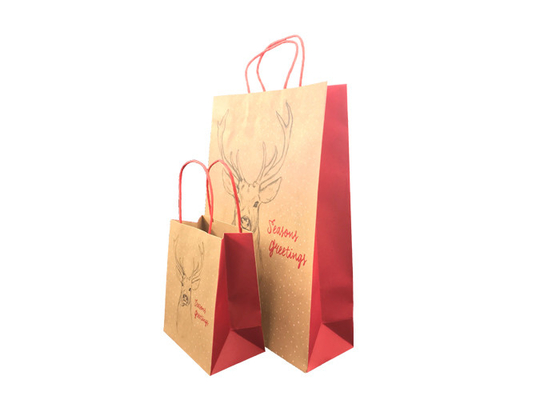 Good price Natal luxuoso biodegradável que empacota, sacos do presente do Natal do papel de Brown on-line