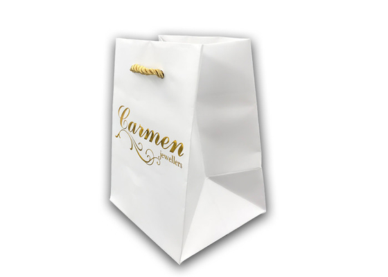 Good price os sacos de papel pretos materiais de papel matt do punho com logotipo do ouro foil e gravaram on-line