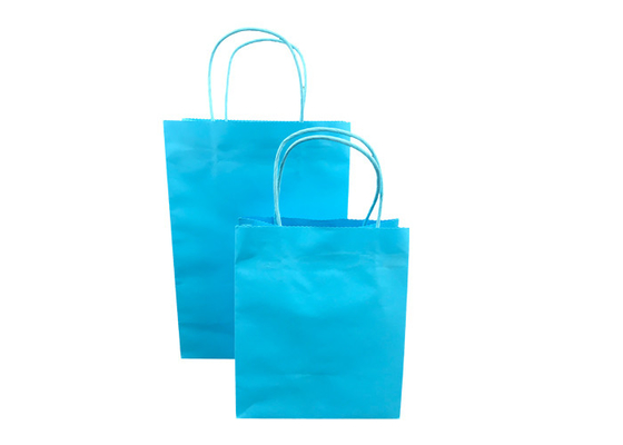 Good price O empacotamento de papel azul de Eco/presente papel feito a mão ensaca o carimbo da folha on-line