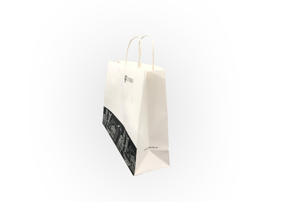 Good price Empacotamento de papel branco de Eco/sacos de compras grande papel com punhos on-line